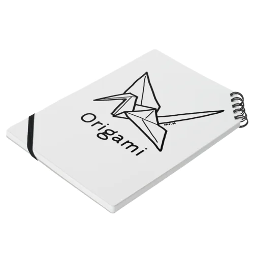 Origami (折り紙鶴) 黒デザイン ノート