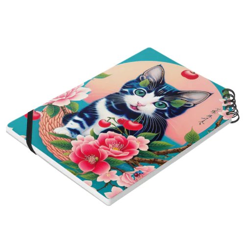 浮世絵風のかわいい子猫グッズ【Japanese adorable kitten Ukiyo-e style】 ノート