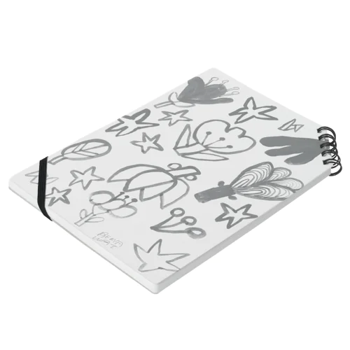 花柄　gray Notebook