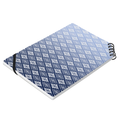 きまぐれWa風「花+菱」_藍（ジャパンブルー） Notebook