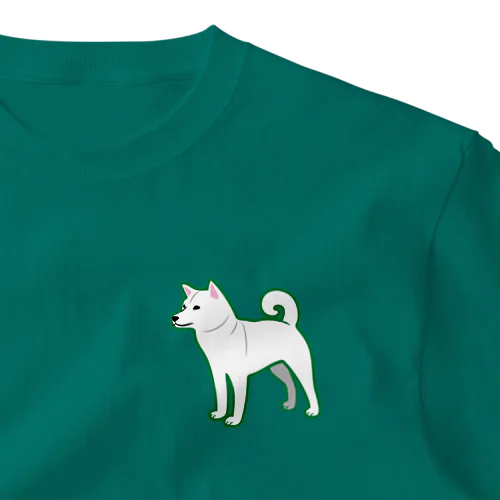 柴犬（白毛） ワンポイントTシャツ