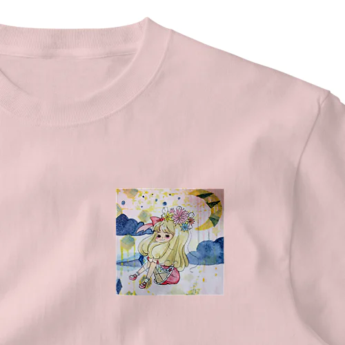 🌙と女の子 ワンポイントTシャツ