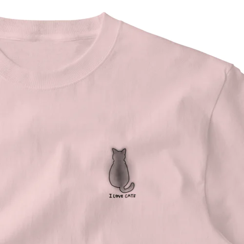 I LOVE CATS ねこだいすき ワンポイントTシャツ