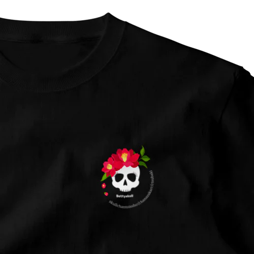 Betty skull 花盛り One Point T-Shirt