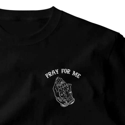 『Pray for me（白 ﾜﾝﾎﾟｲﾝﾄ）』 ワンポイントTシャツ