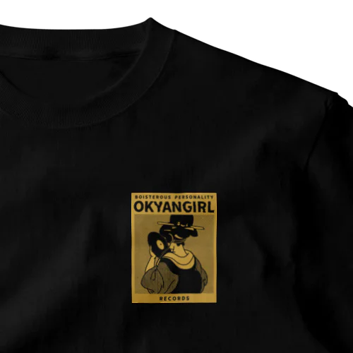 濃色専用【反転GOLD・表】OKYAN GIRL【御侠娘】 ワンポイントTシャツ