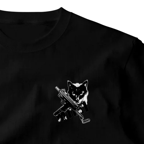 黒猫(M11A1) One Point T-Shirt