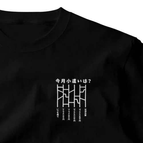 今月小遣いは？（あみだくじ）白 One Point T-Shirt