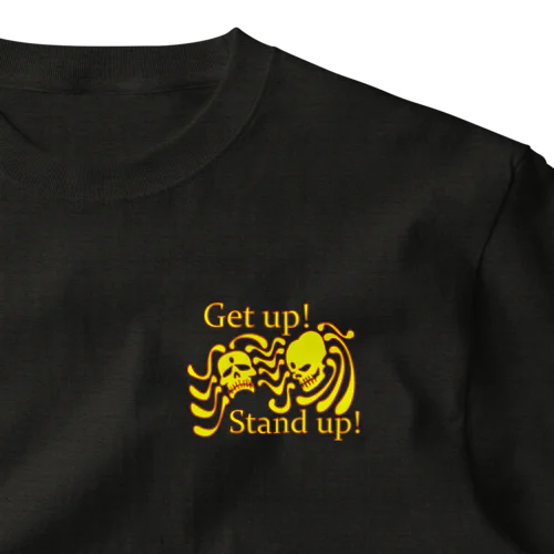 Get up! Stand up!（黄色） ワンポイントTシャツ