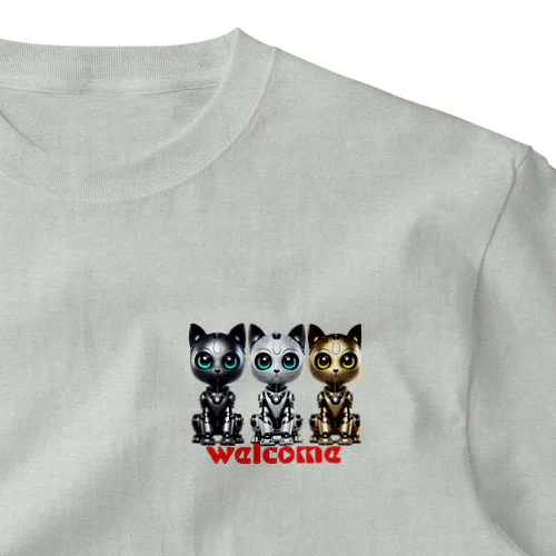 猫ロボットのトリオⅡ ワンポイントTシャツ