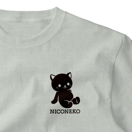 「にこねこ保育園」黒猫Tシャツが登場！🐱（黒マーク） One Point T-Shirt