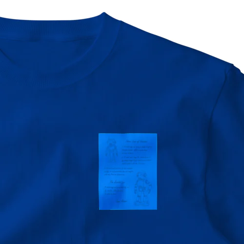 アシモフのロボット3原則とロボットの落書き  セルリアンブルー One Point T-Shirt