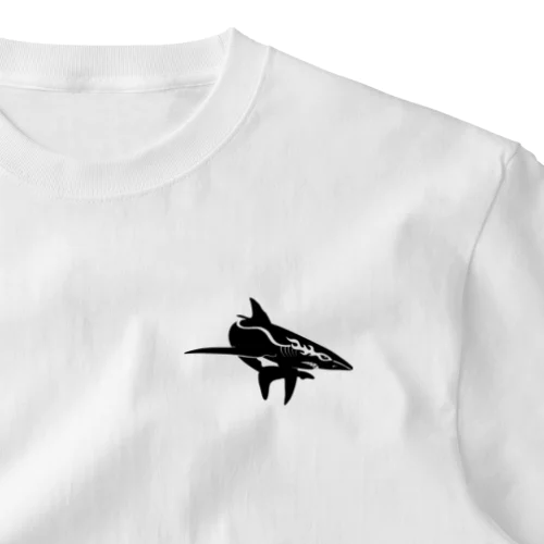racing shark_No.002_BK One Point T-Shirt