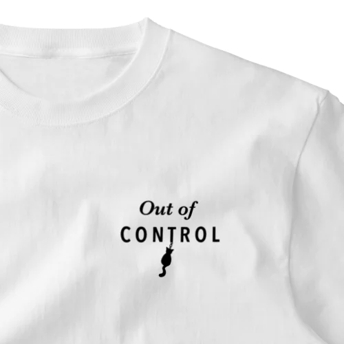 制御不能の猫ちゃん（黒文字） One Point T-Shirt