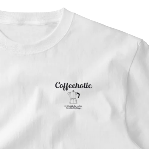 COFFEEHOLIC black logo One Point T-Shirt