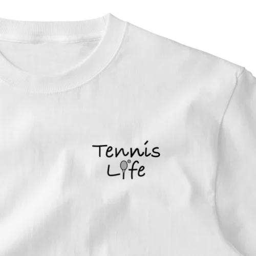 テニス・TENNIS・ライフ・筆記文字・アイテム・デザイン・ラケット・ガット・イラスト・スポーツ・Tシャツ・サーブ・男子・女子・かっこいい・かわいい・選手・画像・ボール・王子・応援 One Point T-Shirt