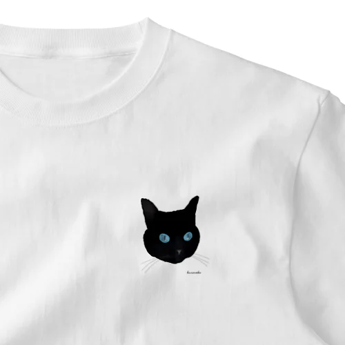 青い瞳の黒猫 One Point T-Shirt