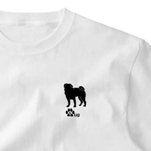 パグ犬 ワンポイントTシャツ