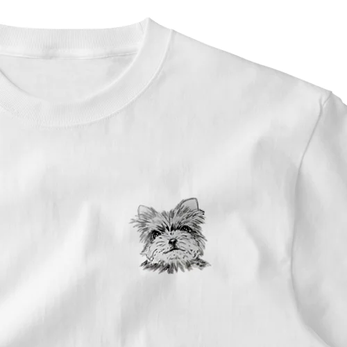 ヨークシャーテリア　アート犬　 ワンポイントTシャツ