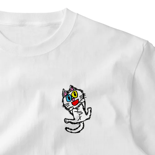 オッドアイの白猫エマメちゃんグッズ One Point T-Shirt