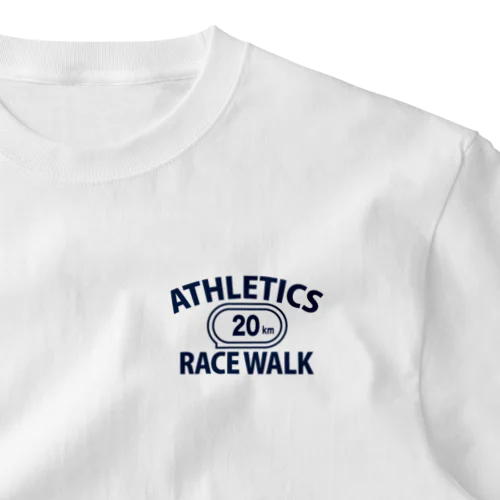 競歩(きょうほ)・20km・陸上競技・グッズ・オリジナル・デザイン・Tシャツ・陸上部・ロード・男子・女子・RACE WALK(競歩)・レースウォーク・かっこいい・かわいい・アスリート・選手・競歩走・入賞・有望 One Point T-Shirt