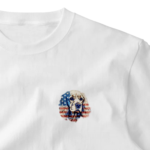 アメリカンコッカーアメリカ ワンポイントTシャツ
