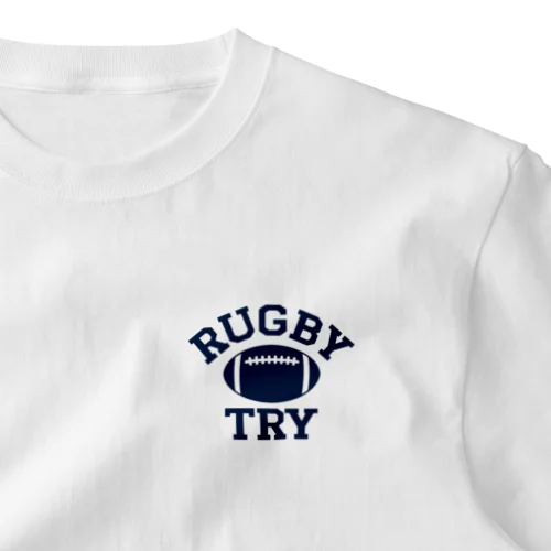 ラグビー・RUGBY・単色・グッズ・デザイン・楕円形ボール・イラスト・スポーツ・Tシャツ・男子・女子・かっこいい・かわいい・選手・ラガーマン・インゴール・ラグビーユニオン・ラグビーリーグ One Point T-Shirt