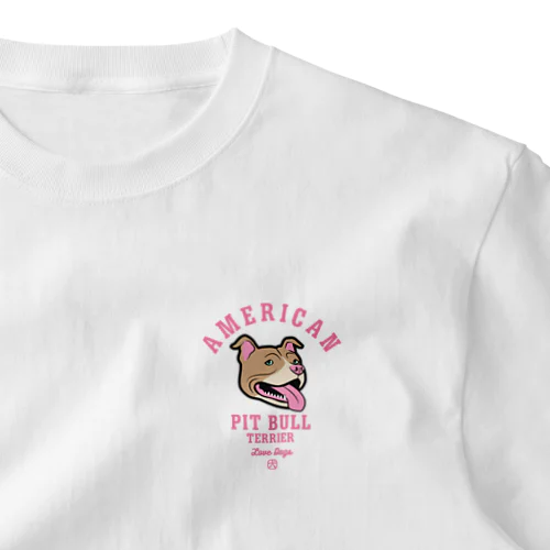 Love❤️Dogs（アメリカンピットブルテリア・赤鼻） ワンポイントTシャツ