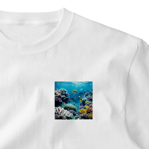 aqua marine One Point T-Shirt
