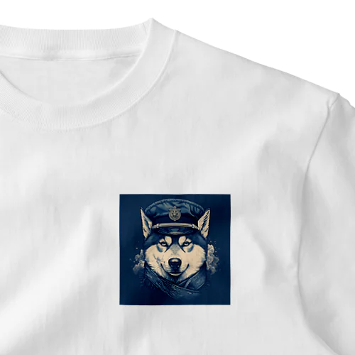 navy husky ワンポイントTシャツ