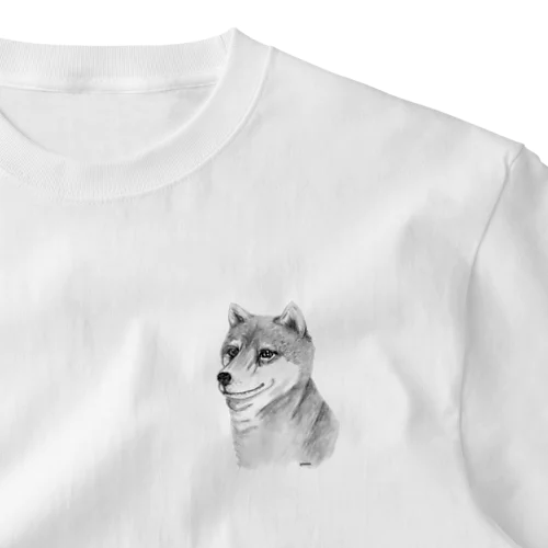 柴犬　モノクロアート犬 One Point T-Shirt