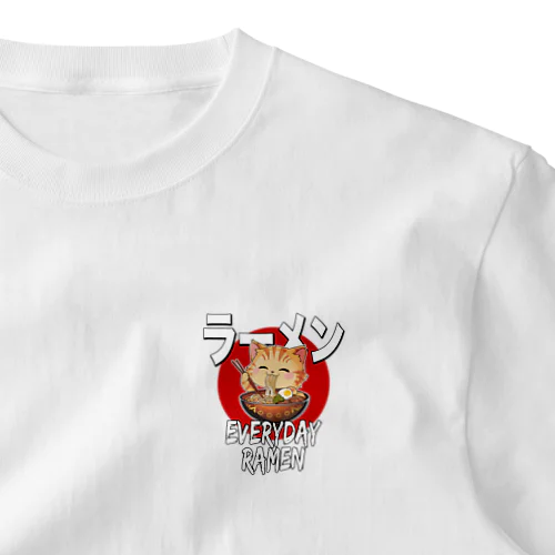 毎日ラーメン猫ちゃん One Point T-Shirt