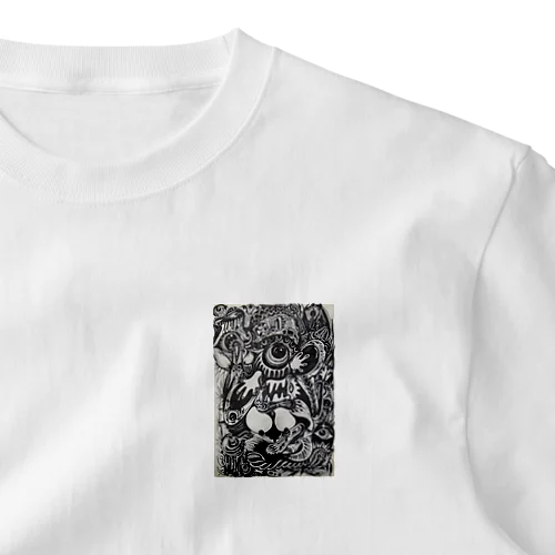 kero-spider black&white ワンポイントTシャツ