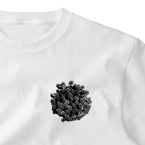 モノクロ多肉植物 One Point T-Shirt