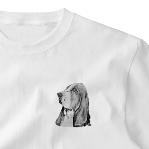 バセットハウンド　アート犬モノクロ One Point T-Shirt