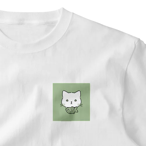 たい(やき)をつけたねこ【グリーン】 One Point T-Shirt