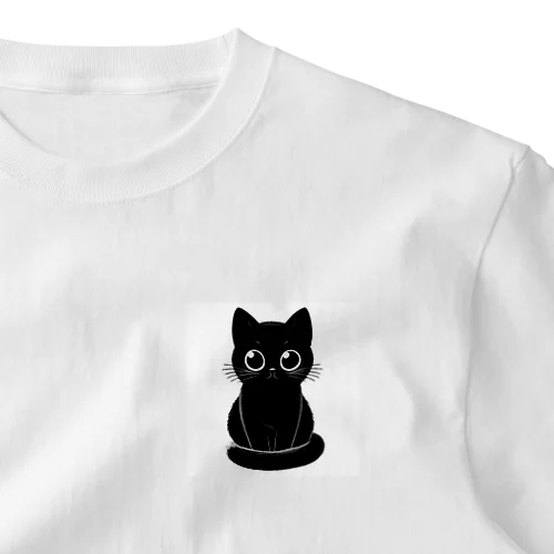 黒猫さん❤️ ワンポイントTシャツ