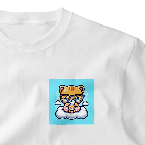 キュートなキャット ワンポイントTシャツ