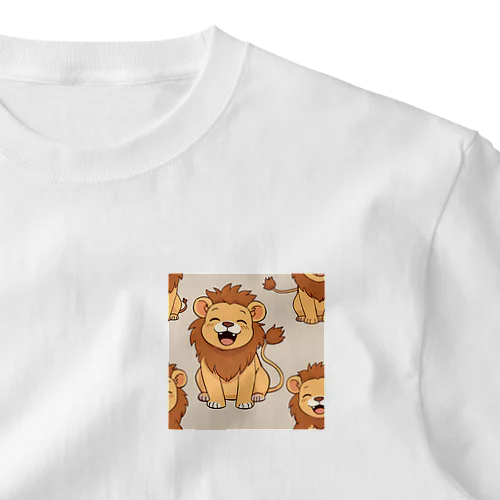 笑顔のかわいいライオン ワンポイントTシャツ