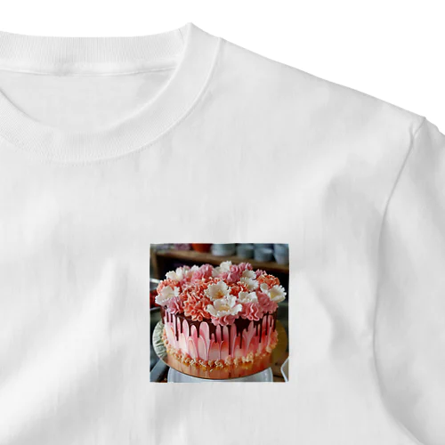花デコレションケーキ特別の日に　なでしこ1478 One Point T-Shirt