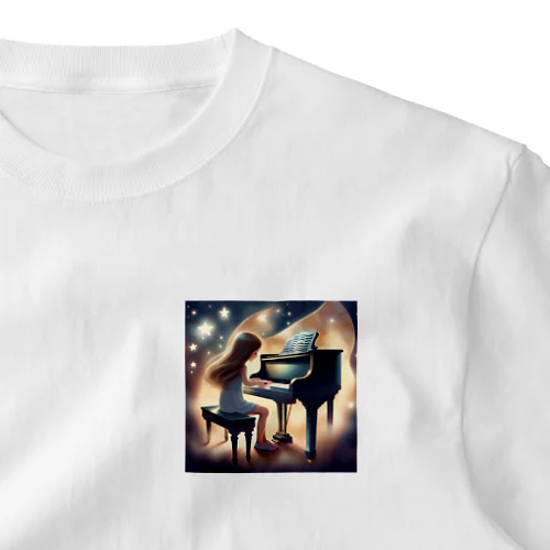 ピアノを弾く女の子2 ワンポイントTシャツ