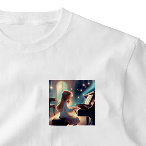 ピアノを弾く女の子3 ワンポイントTシャツ