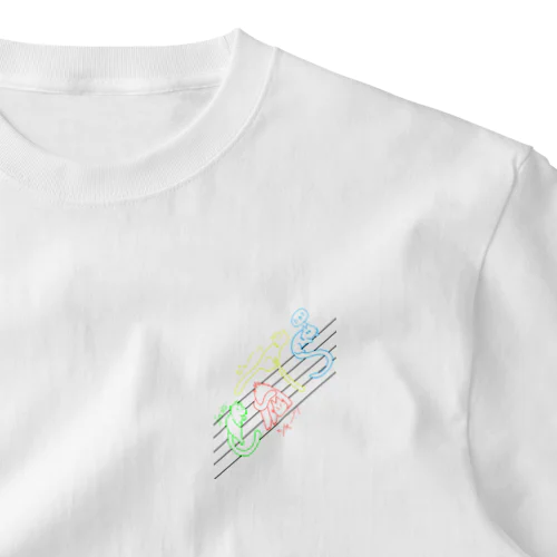 ネコ文字 One Point T-Shirt