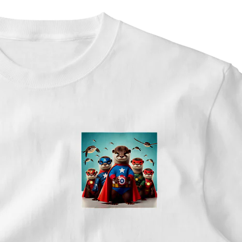 可愛いカワウソのスーパーヒーロー One Point T-Shirt