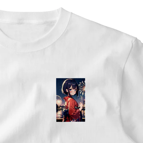 浴衣の可愛い女の子 One Point T-Shirt