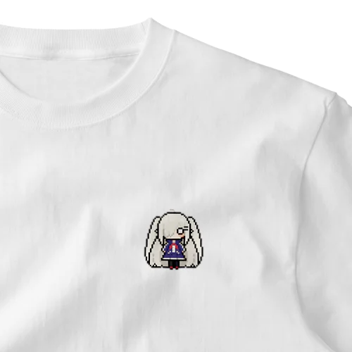 ドット絵の白髪ロング美少女 One Point T-Shirt