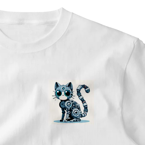 メカニカルな猫 ワンポイントTシャツ