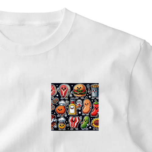 アメリカンなBBQのかわいいイラストグッズ One Point T-Shirt