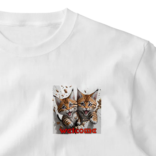 元気なトラ猫兄弟くん ワンポイントTシャツ