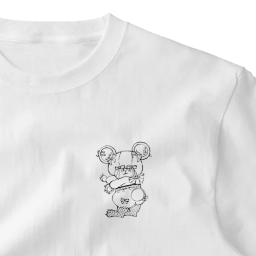 網タイツハイウエスト熊 ワンポイントTシャツ